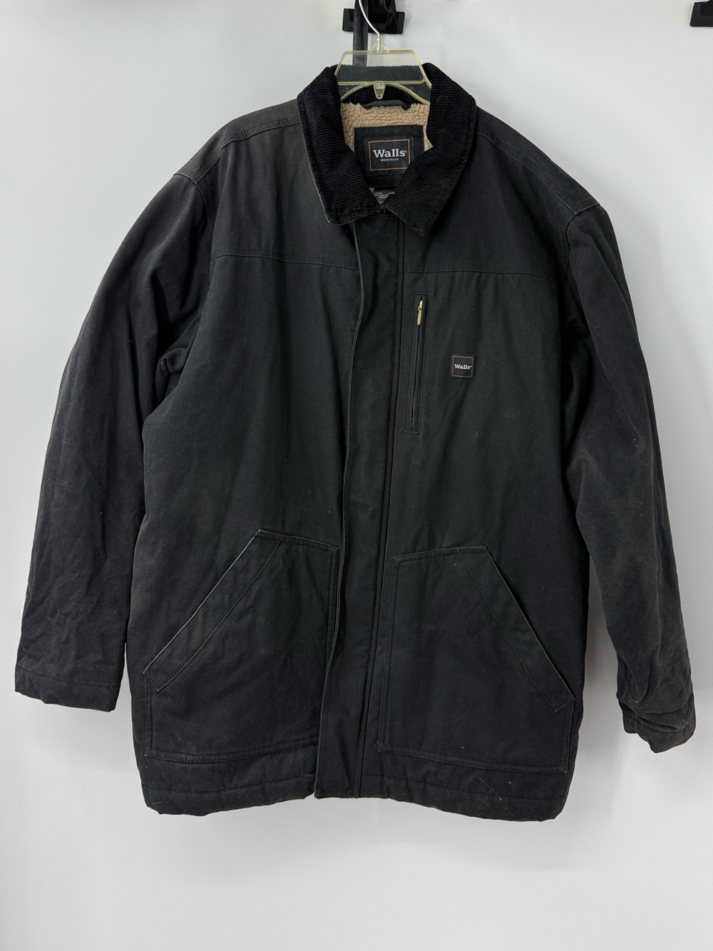 * Walls Men's Black Field Jacket with Corduroy Collar